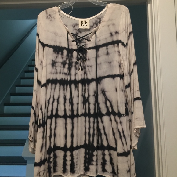 Tie-Dye Lace Up Top - Picture 1 of 1